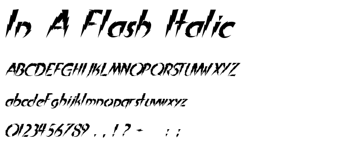 In A Flash Italic font